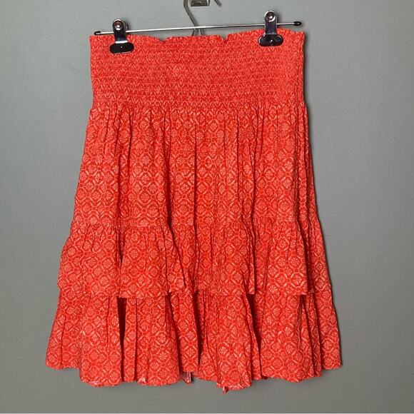 Lauren Ralph Lauren Skirt size 8 cottagecore western red tiered drop waist - Picture 8 of 9